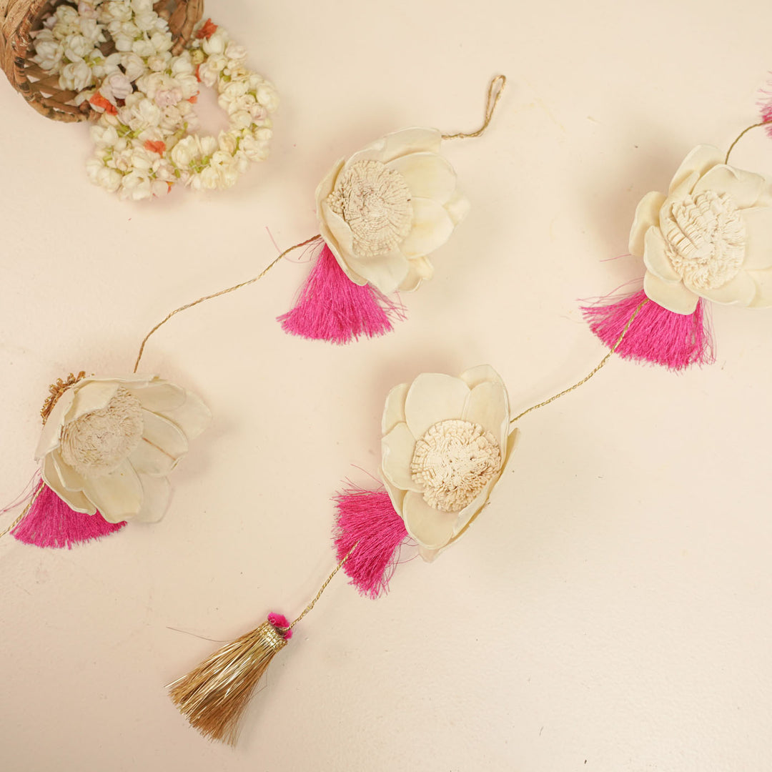 Set Of 2 | Handmade Lotus Design LED String Hanging With Battery Operated Lights