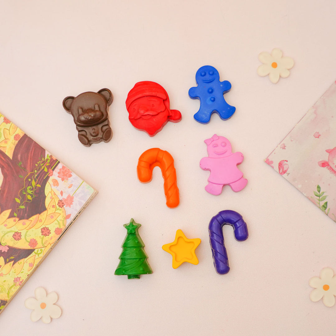 Buy Handmade Christmas Themed Non-Toxic Wax Crayons for Kids Set