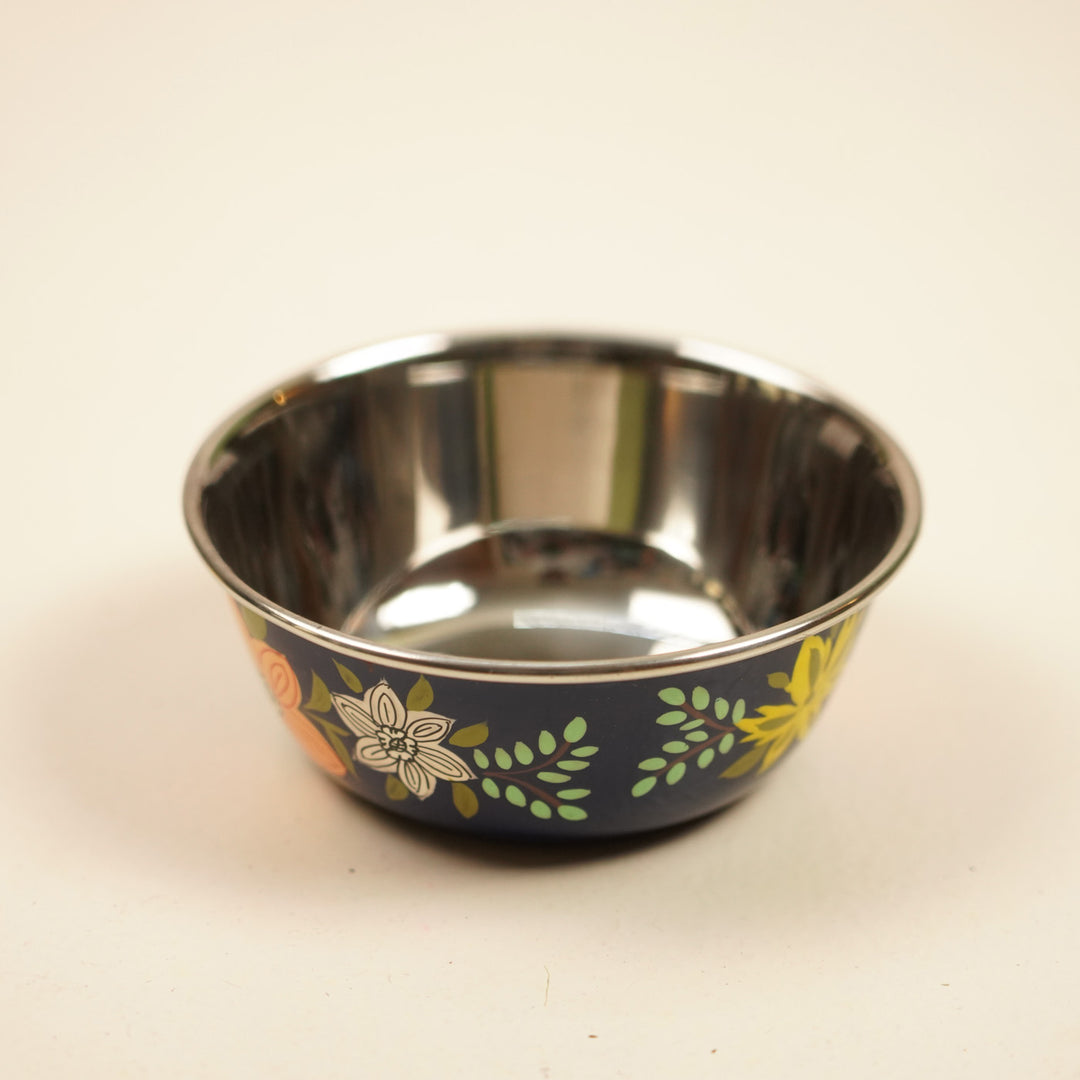 2Pc | Hand-Painted Floral Kashmiri Art Stainless Steel Small Bowls