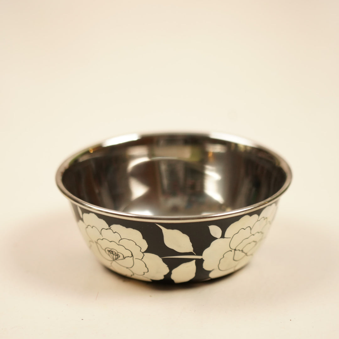 2Pc | Hand-Painted Floral Kashmiri Art Stainless Steel Medium Bowls