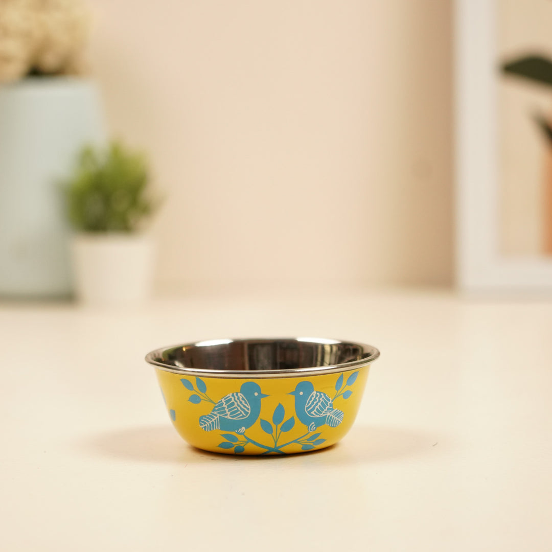 2Pc | Hand-Painted Floral Kashmiri Art Stainless Steel Small Bowls