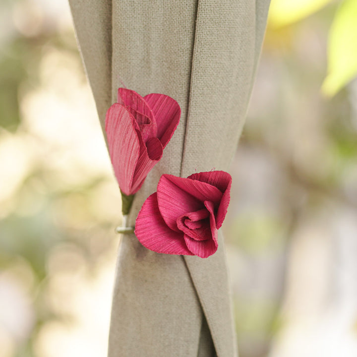 Handmade Tulip Design Areca Nut Curtain Tie-Back