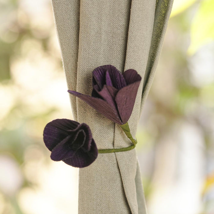 Handmade Tulip Design Areca Nut Curtain Tie-Back