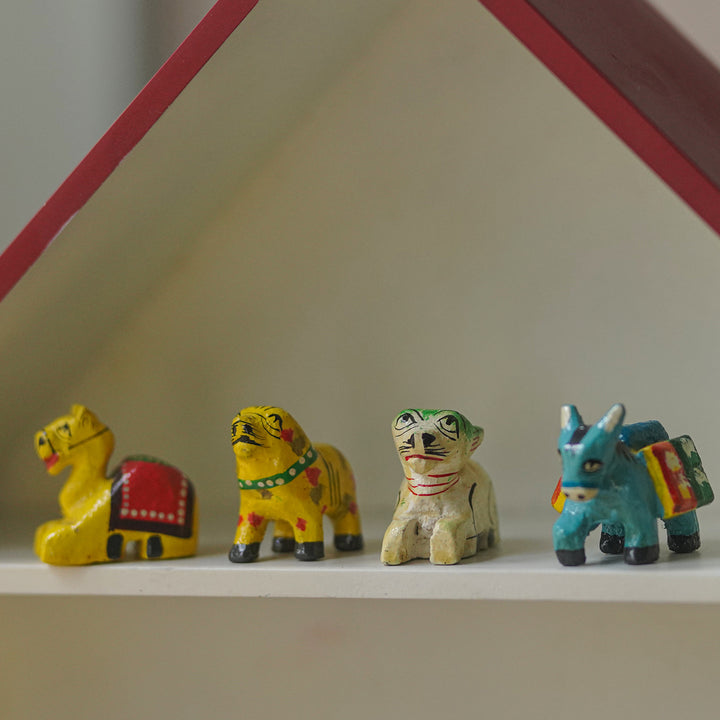 13 Pc | Handmade Indian Wooden Nativity Set For Christmas Decoration