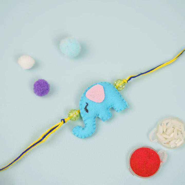 Handmade Elephant Theme Felt Kids Rakhi For Twins | Set of 2