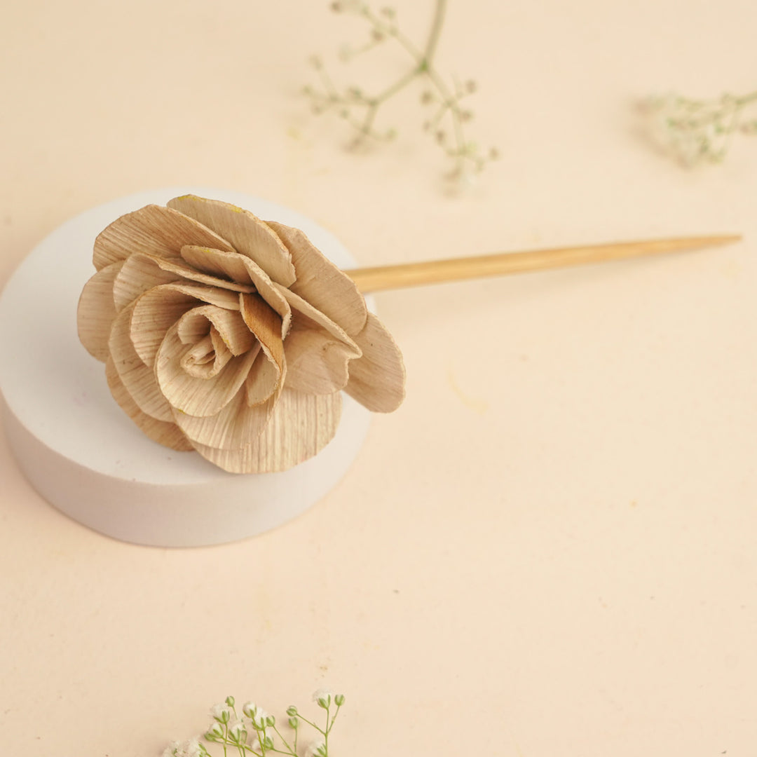 Handmade Gulab Design Bamboo Bunstick