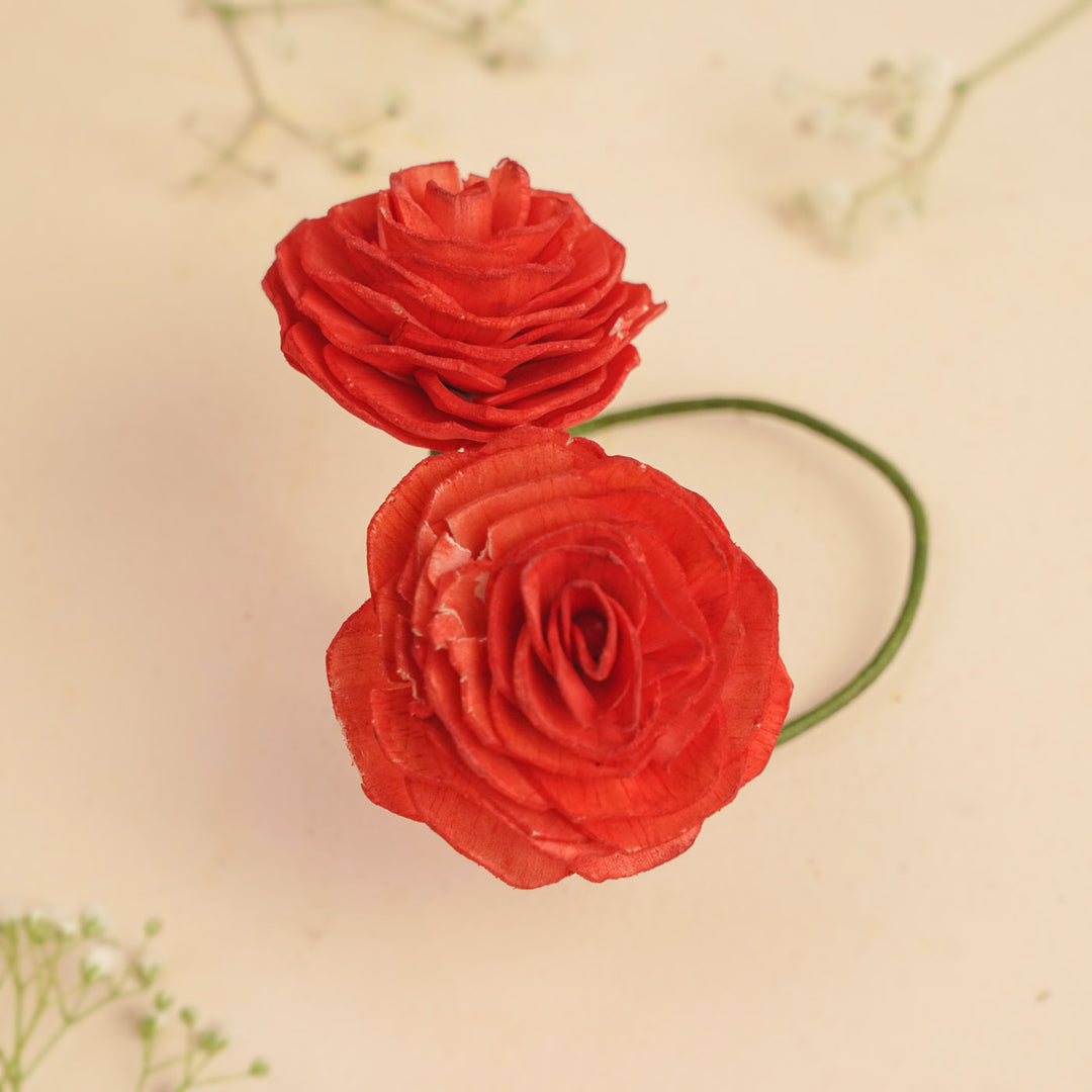 Handmade Rose Design Areca Nut Curtain Tie-Back