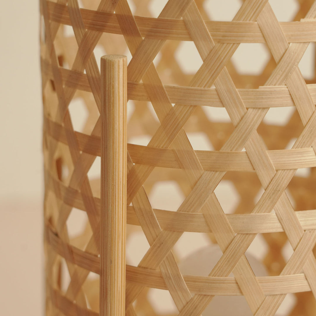 Handmade Bamboo Weaving Midnight Design Table Lamp