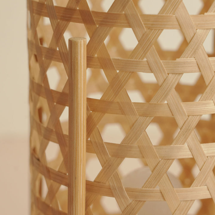 Handmade Bamboo Weaving Midnight Design Table Lamp