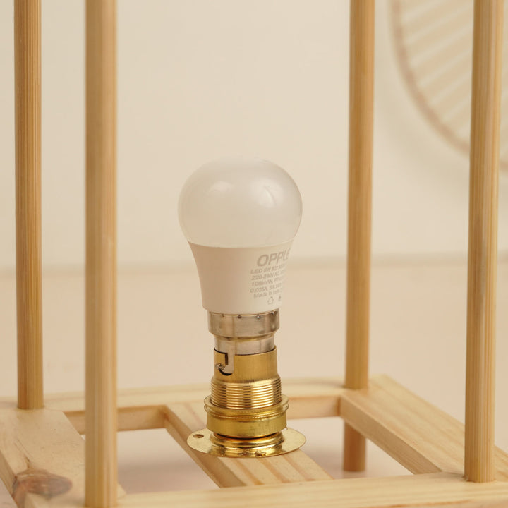 Handmade Bamboo Weaving Sunrise Design Table Lamp