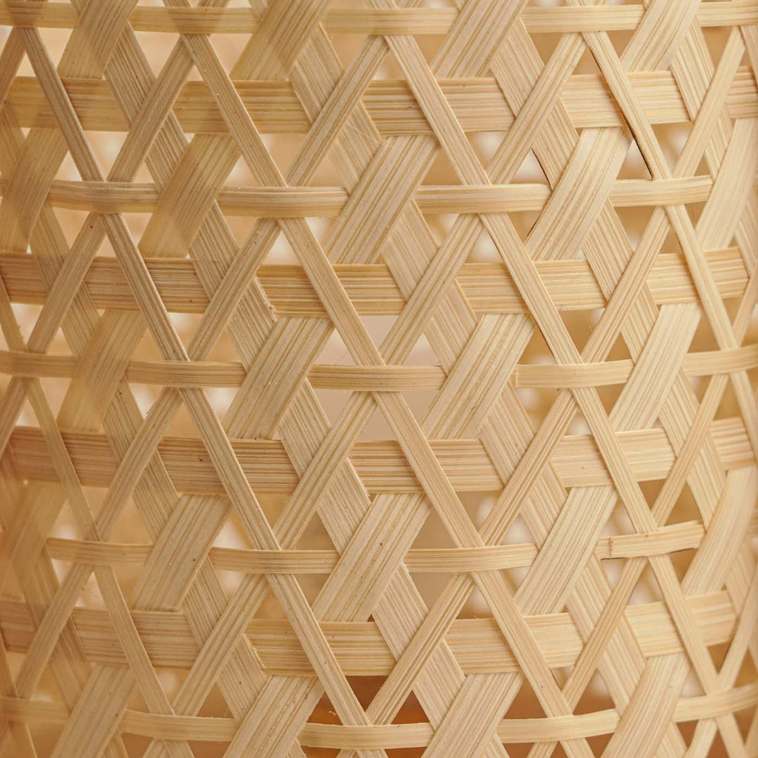 Handmade Bamboo Weaving Green Valley Design Table Lamp