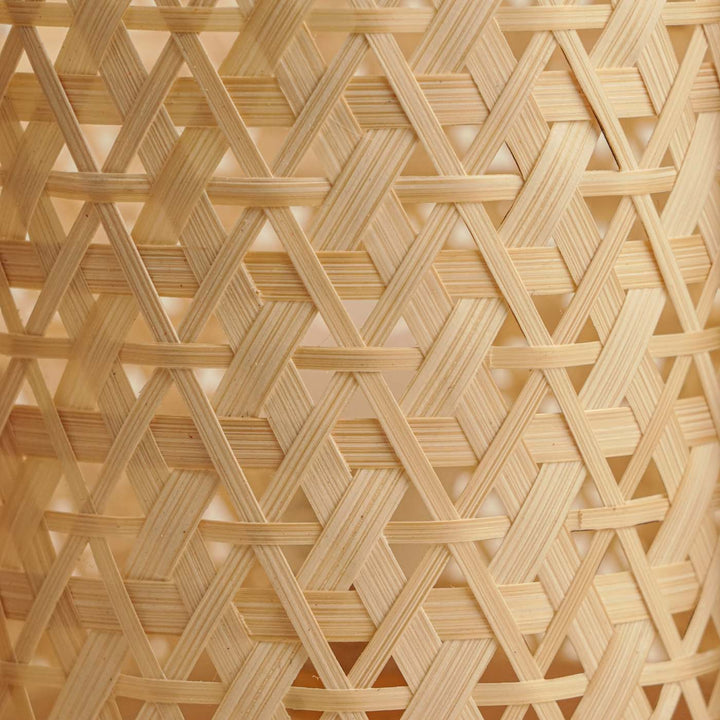 Handmade Bamboo Weaving Green Valley Design Table Lamp
