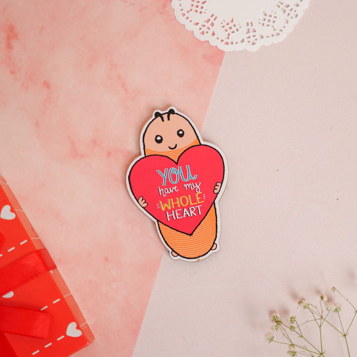 Handmade "Whole Heart" Wooden Fridge Magnet