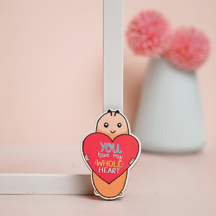 Handmade "Whole Heart" Wooden Fridge Magnet