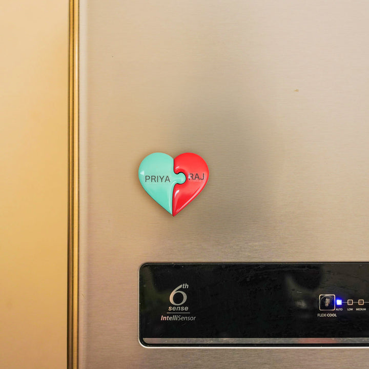 Puzzle Heart-Shaped Resin Fridge Magnet