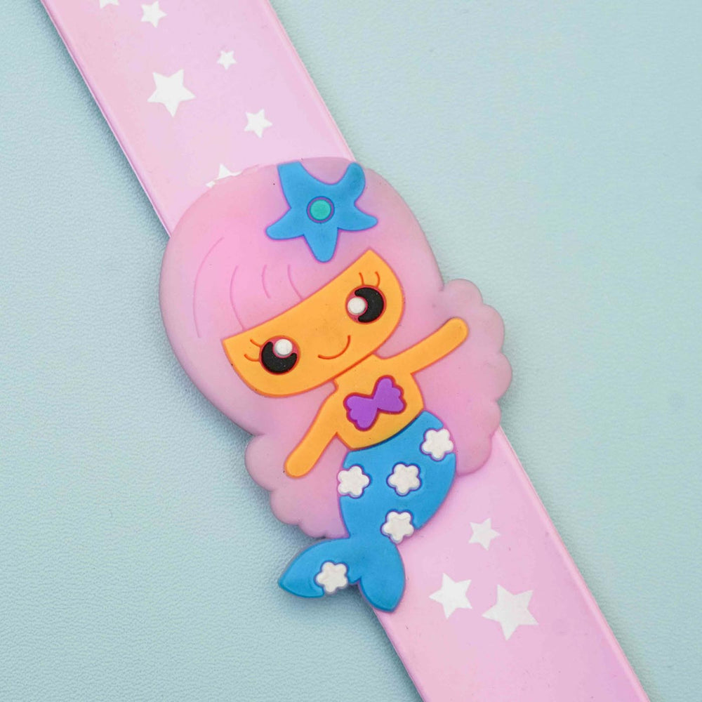 Handmade Mermaid Slap Band Kids Rakhi With Roli Chawal - Close-up of Mermaid Feature