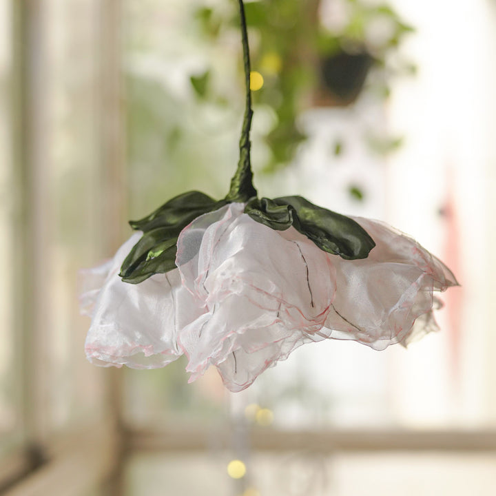 Elegant Organza White Flower Hanging Lamp | Premium Statement Lighting