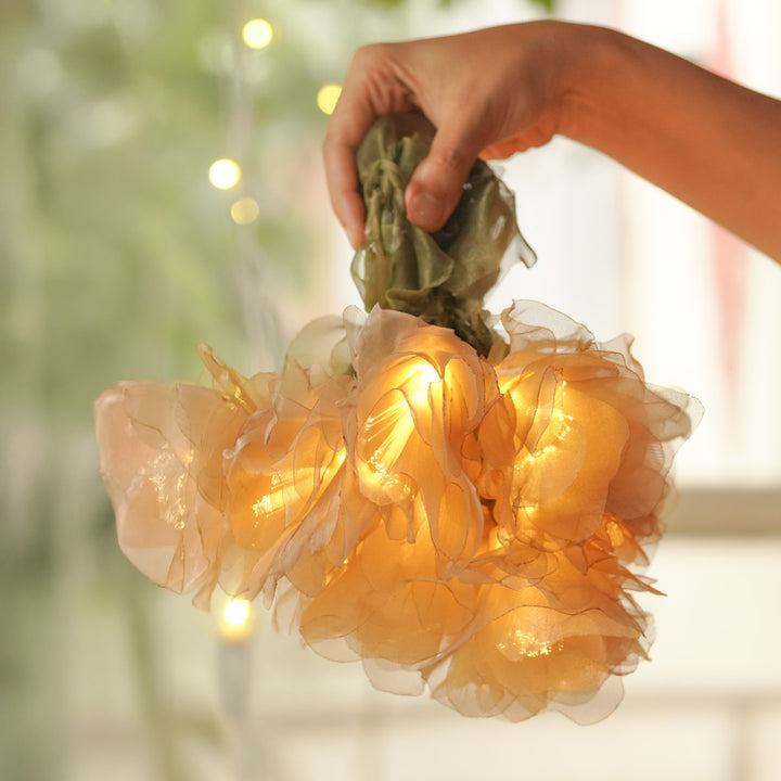 4.5m, 15 Bulbs | Handcrafted Tissue Flower LED Fairy Lights