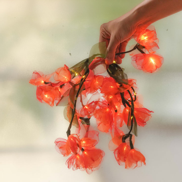 2.5m, 30 Bulbs | Handcrafted Tissue Flower LED Fairy Lights