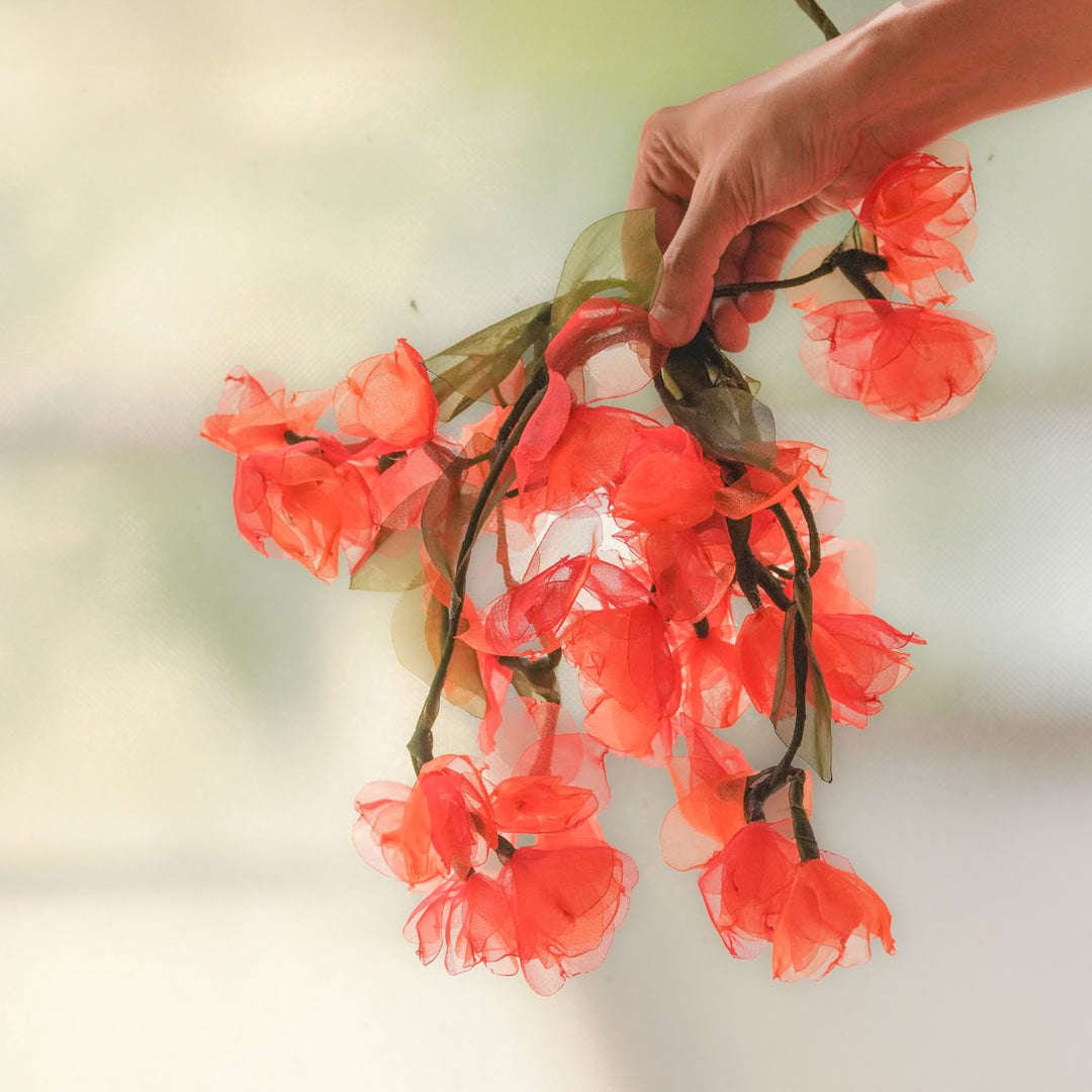 2.5m, 30 Bulbs | Handcrafted Tissue Flower LED Fairy Lights