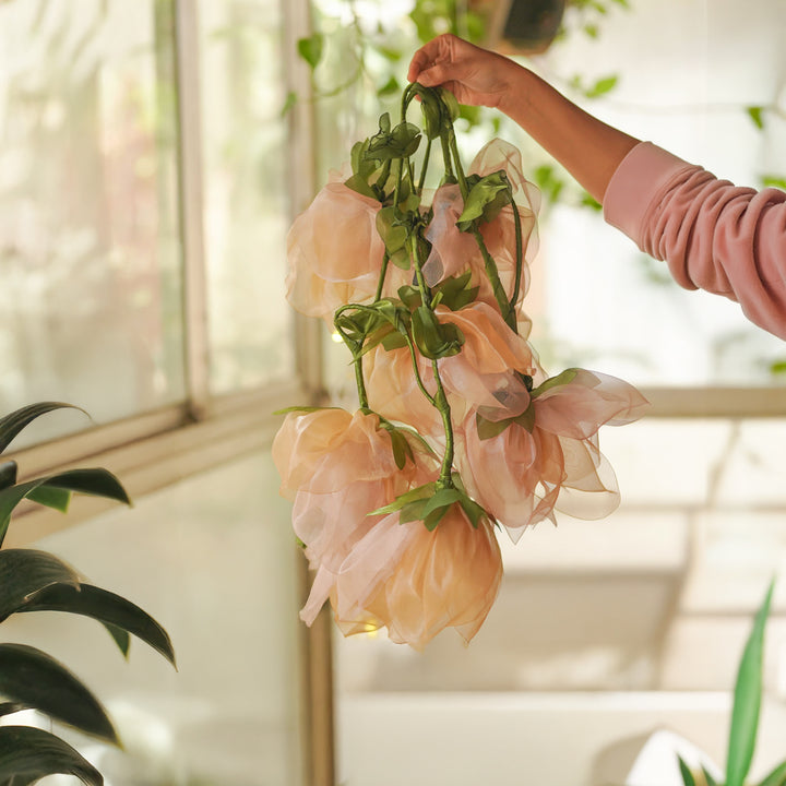 2.5m, 10 Bulbs | Handcrafted Tissue Flower String Lights With Bulbs