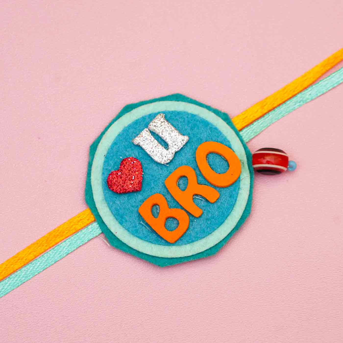 Buy Handmade Love U Bro Theme Felt Kids Rakhi With Roli Chawal For ...