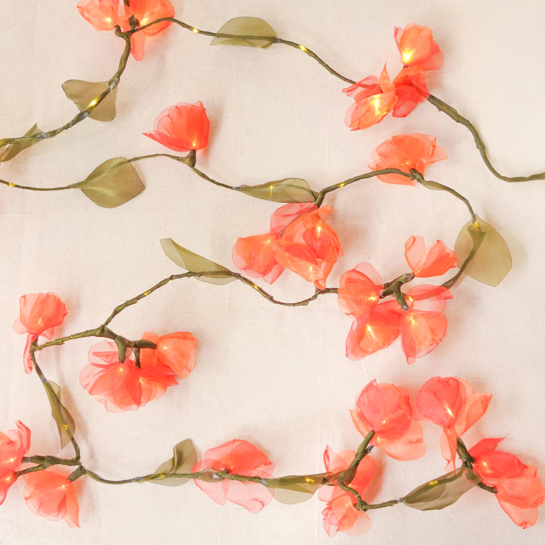 2.5m, 30 Bulbs | Handcrafted Tissue Flower LED Fairy Lights