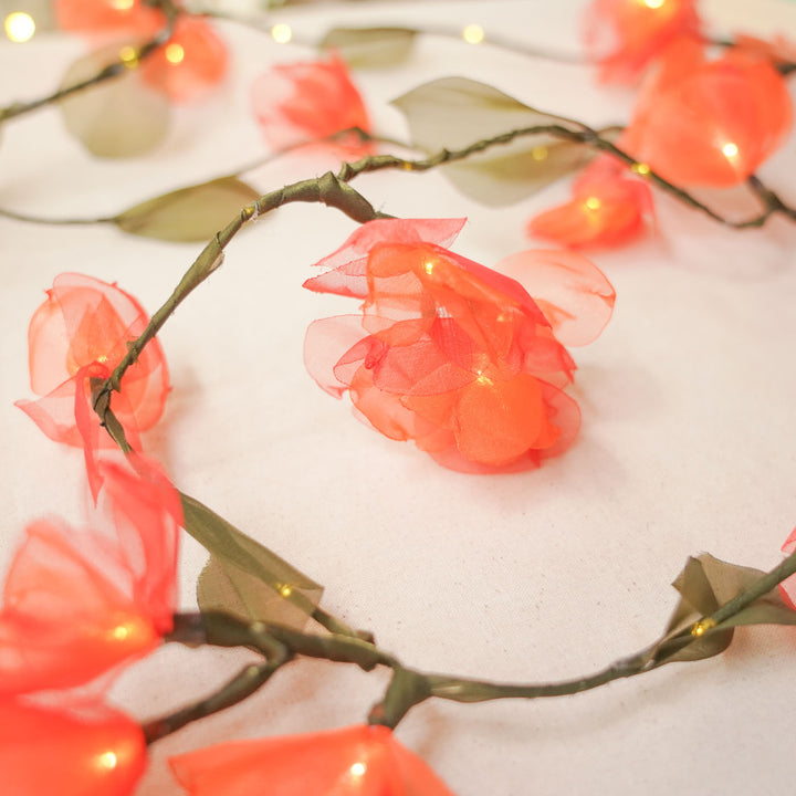 2.5m, 30 Bulbs | Handcrafted Tissue Flower LED Fairy Lights