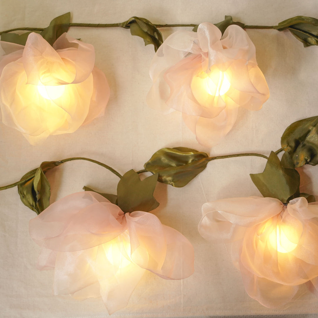 2.5m, 10 Bulbs | Handcrafted Tissue Flower String Lights With Bulbs