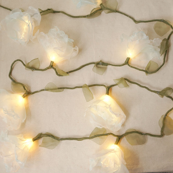 4.5m, 15 Bulbs | Handcrafted Blue Tissue Flower LED Fairy Lights