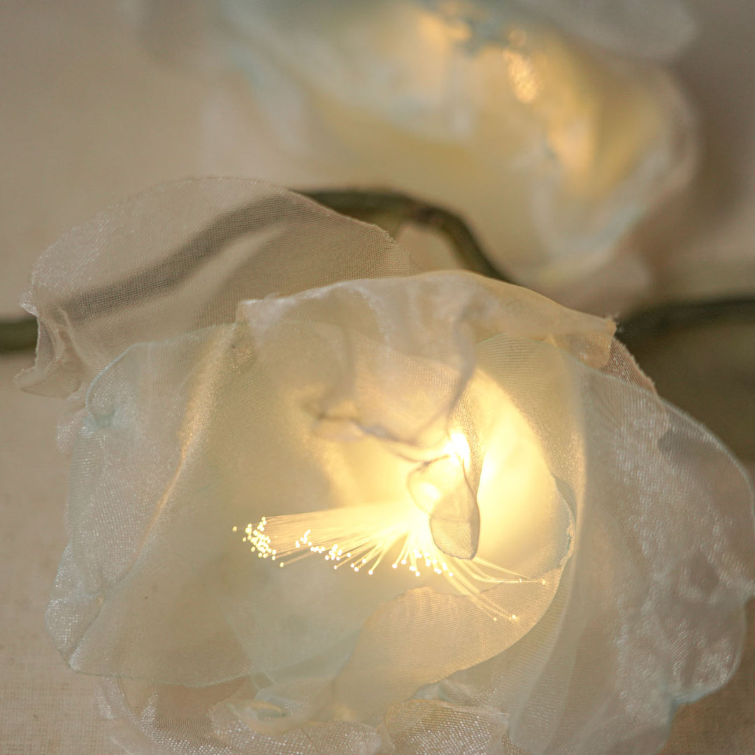 4.5m, 15 Bulbs | Handcrafted Blue Tissue Flower LED Fairy Lights