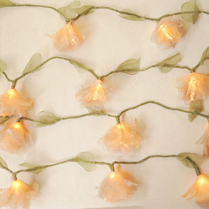 4.5m, 15 Bulbs | Handcrafted Tissue Flower LED Fairy Lights