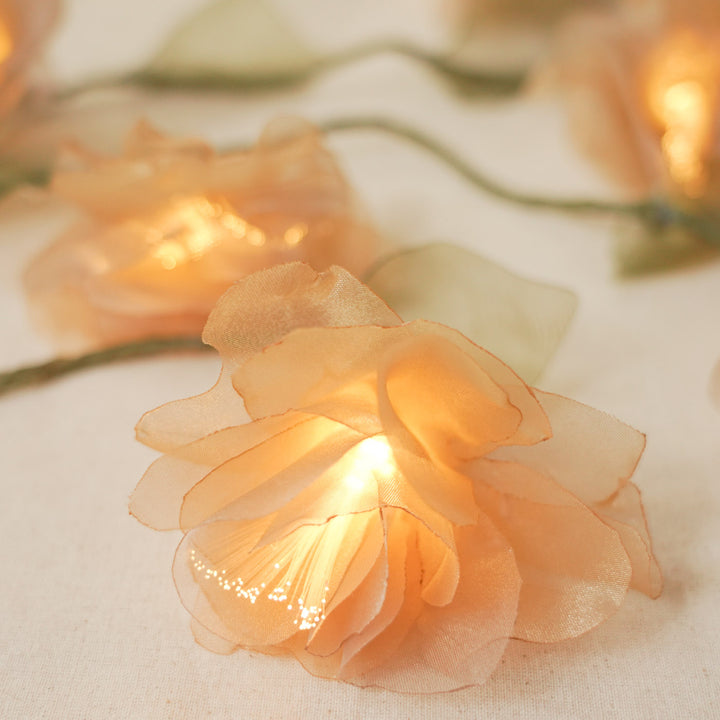4.5m, 15 Bulbs | Handcrafted Tissue Flower LED Fairy Lights