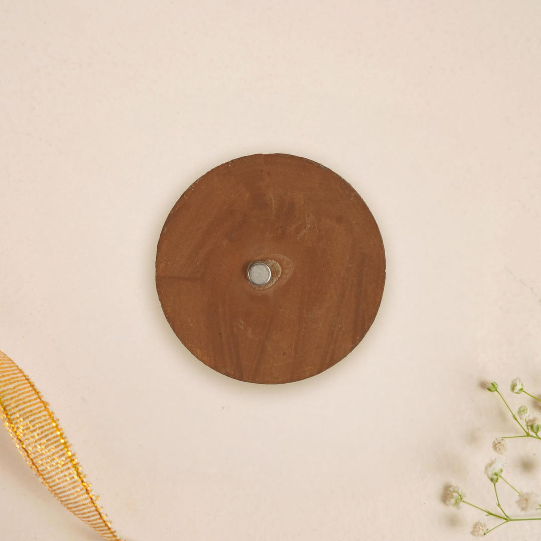 Pandas Couple Personalized Handmade Polymer Clay Round Fridge Magents