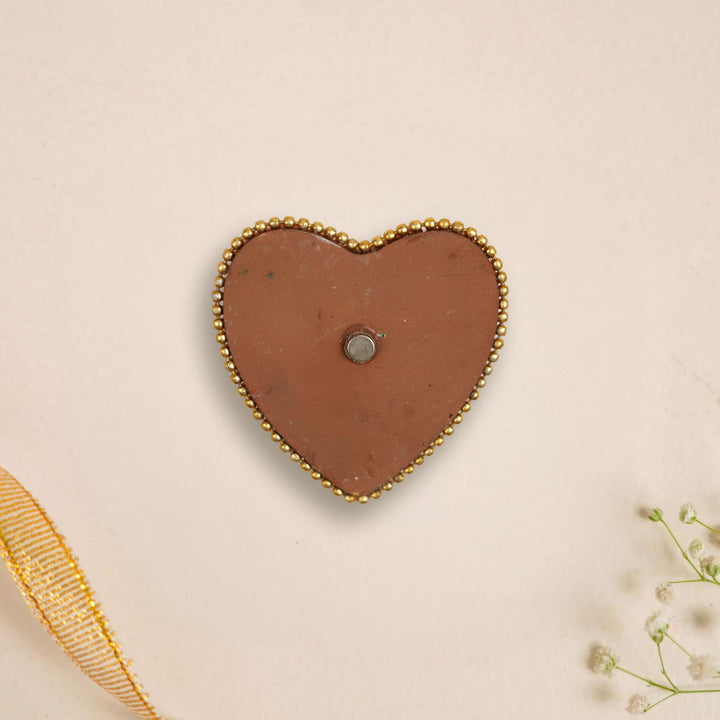 Heart With Yellow Flowers Handmade Personalized Polymer Clay Couple Fridge Magents