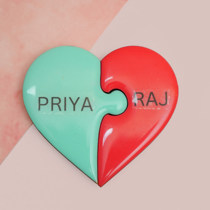 Puzzle Heart-Shaped Resin Fridge Magnet
