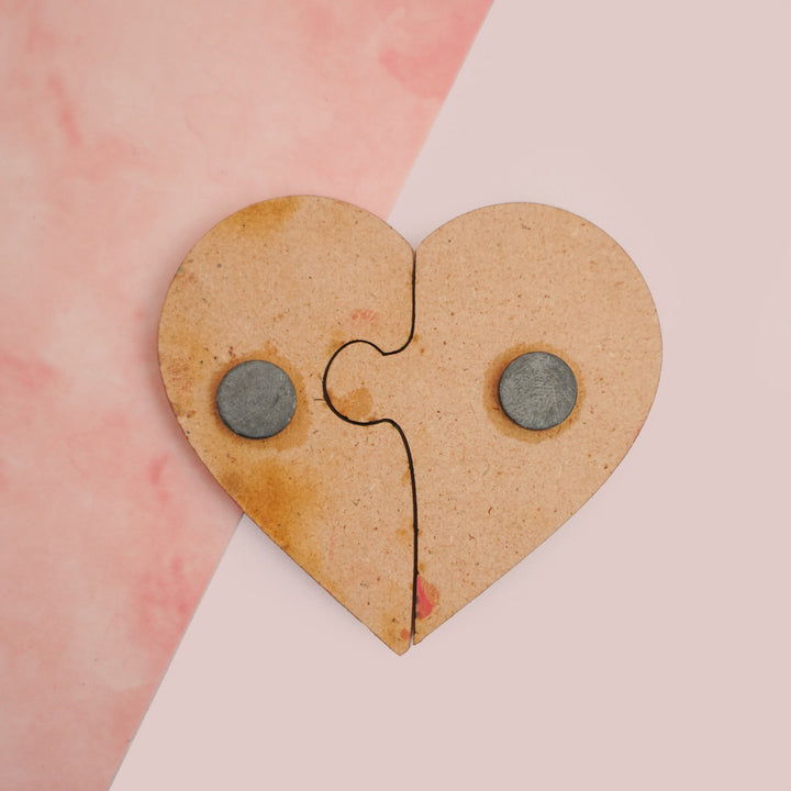 Puzzle Heart-Shaped Resin Fridge Magnet