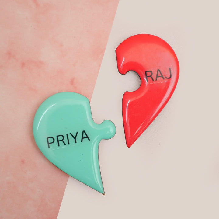 Puzzle Heart-Shaped Resin Fridge Magnet