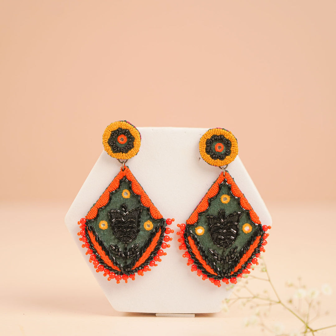 Handmade Beaded Floral Earrings