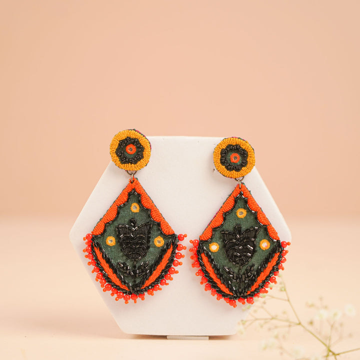 Handmade Beaded Floral Earrings