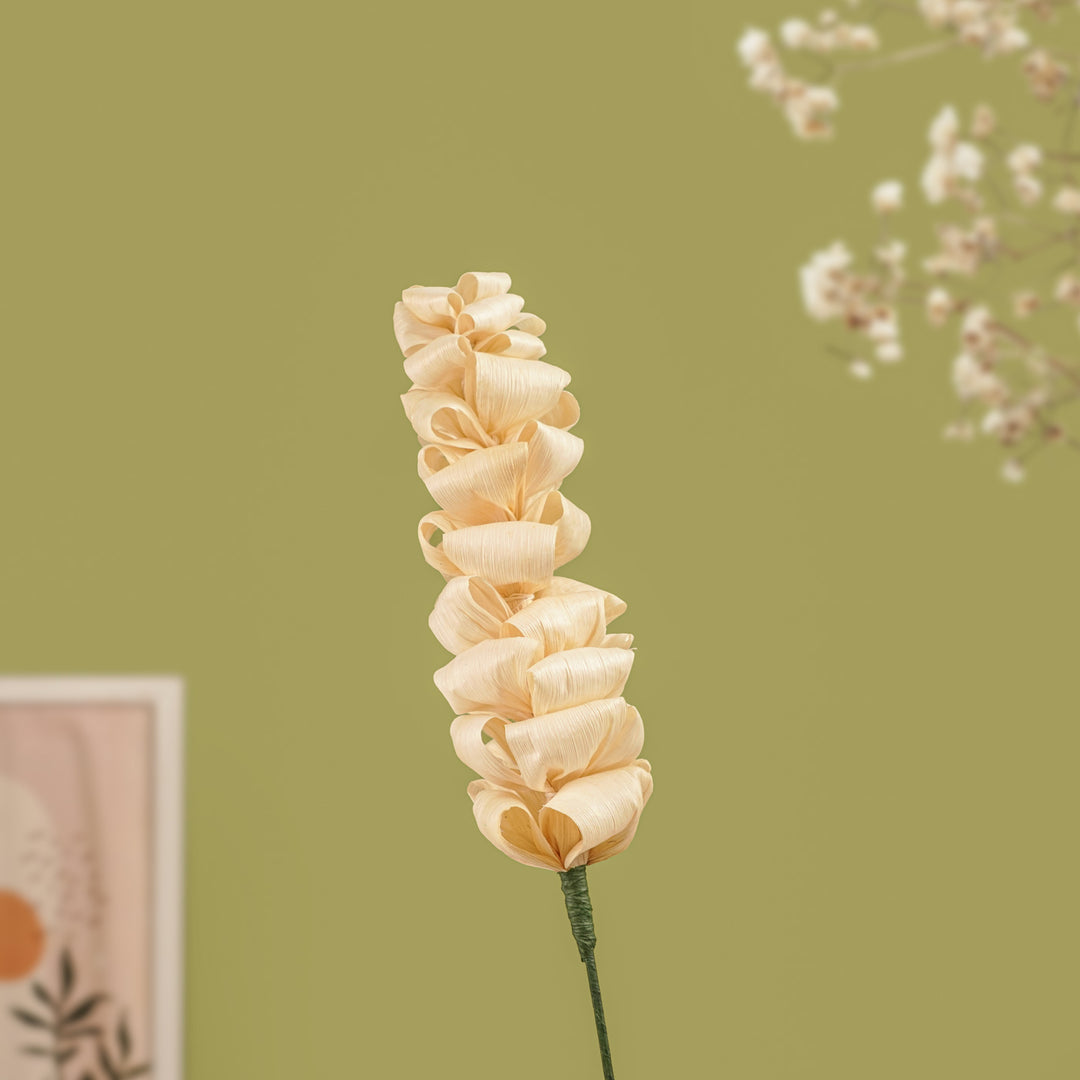 1 Pc | Handmade Cotton Candy Design Corn Husk Flower Stick