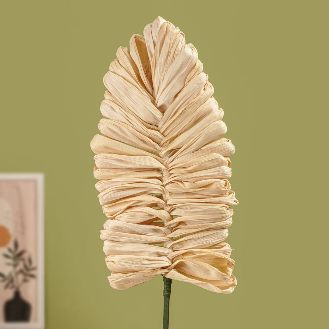 1 Pc | Handmade Eco-friendly Corn Husk Big Peacock Feather Stick