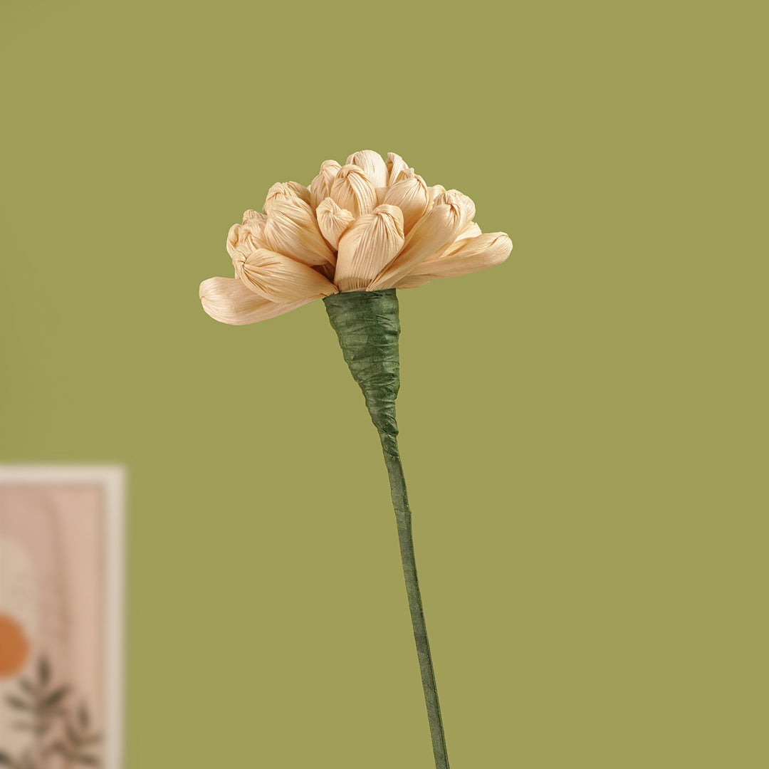 1 Pc | Handmade Daisy Bloom Corn Husk Flower Stick