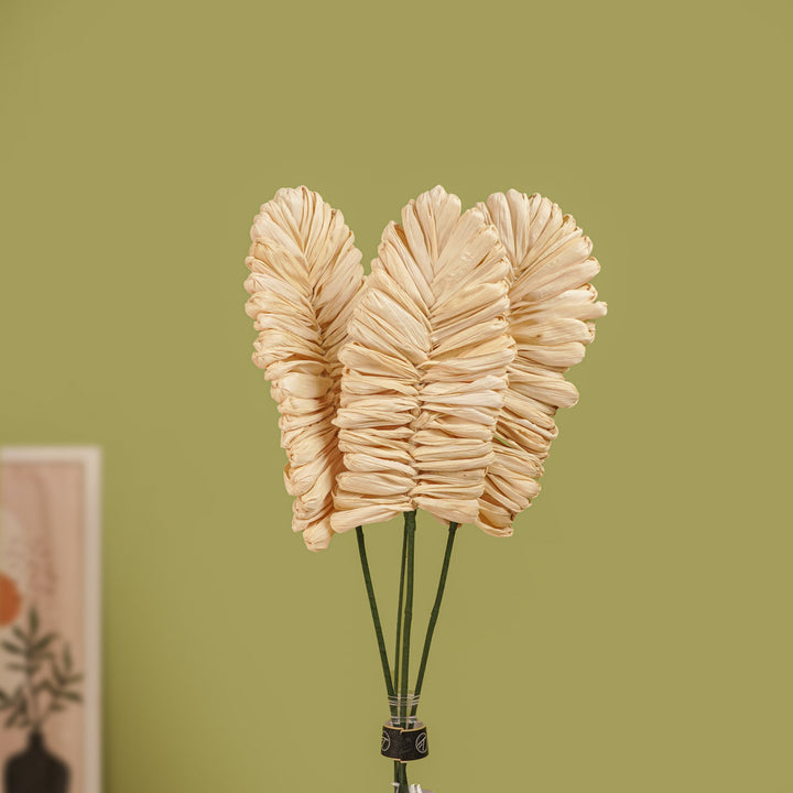 1 Pc | Handmade Eco-friendly Corn Husk Big Peacock Feather Stick