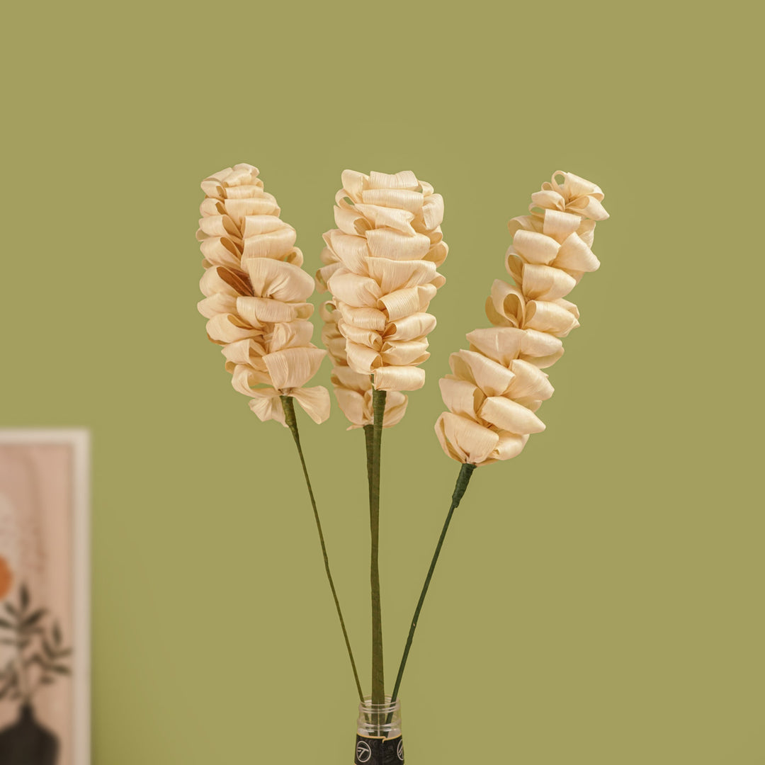 1 Pc | Handmade Cotton Candy Design Corn Husk Flower Stick
