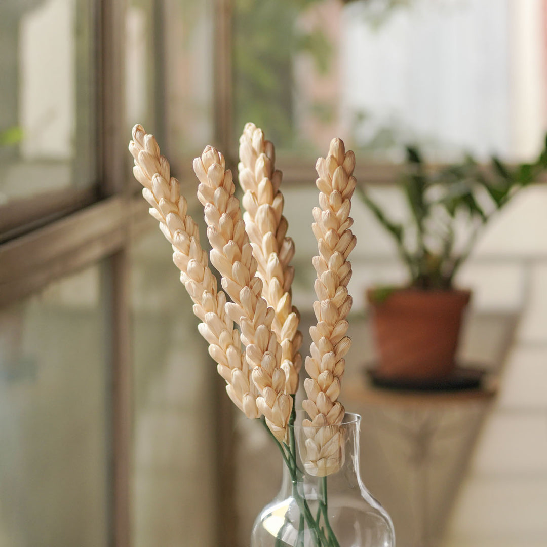 1 Pc| Handmade Corn Husk Kevda Design  Flower Stick