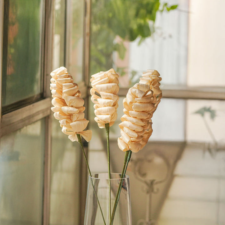 1 Pc | Handmade Cotton Candy Design Corn Husk Flower Stick
