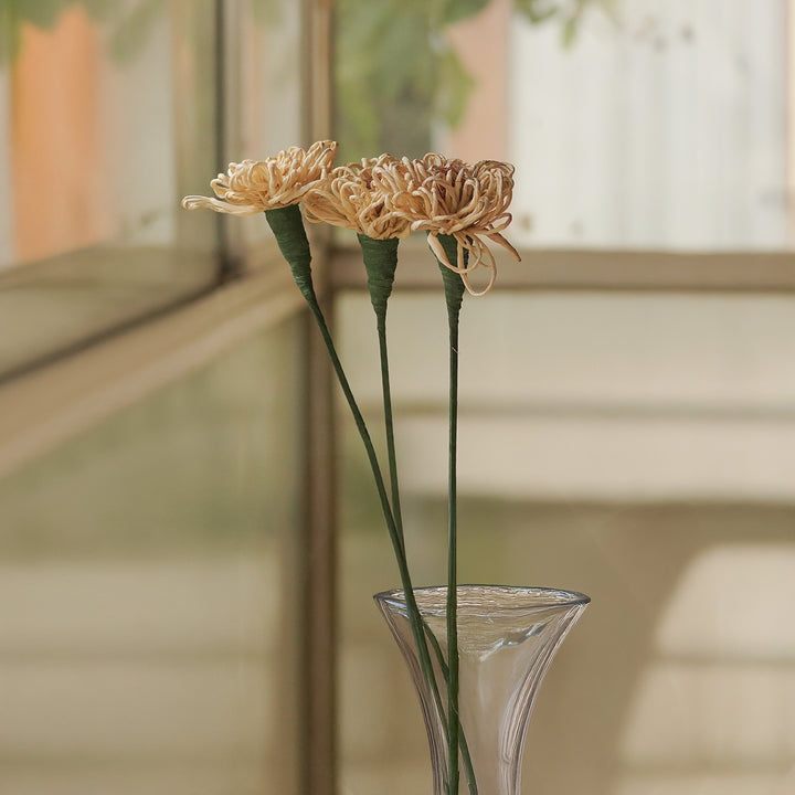 1 Pc | Handmade Eco-friendly Corn Husk Ring Rose Design Flower Stick