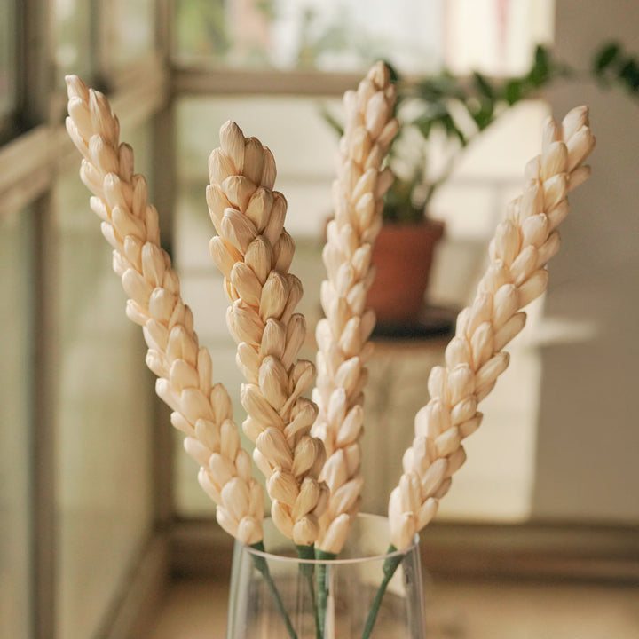 1 Pc| Handmade Corn Husk Kevda Design  Flower Stick