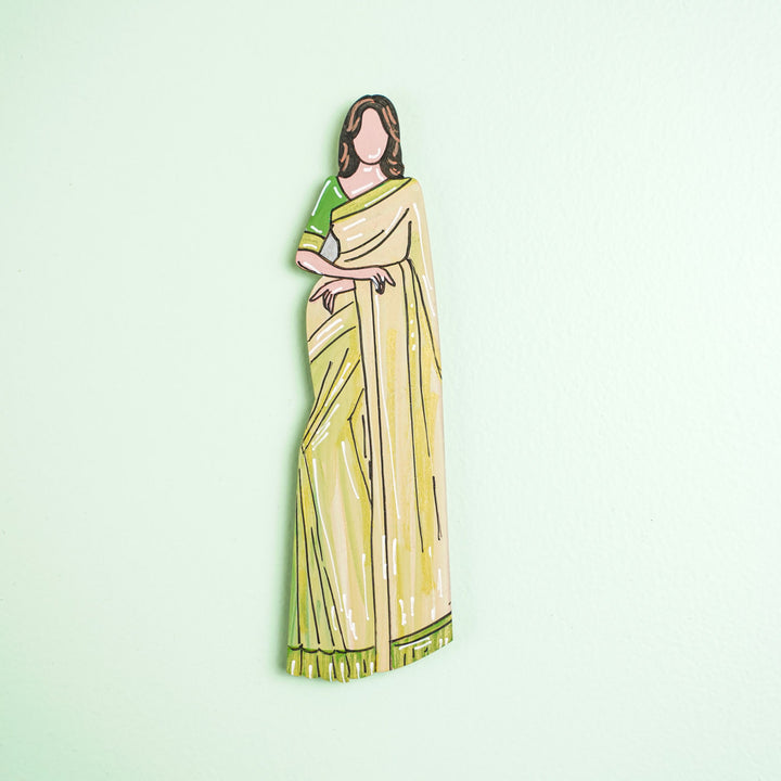 Hand-painted Ethnic Lover Theme MDF Wood Fridge Magnet